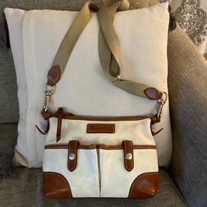 Genuine Florentine VACCHETTA LEATHER DOONEY  & BOURKE cross body handbag.